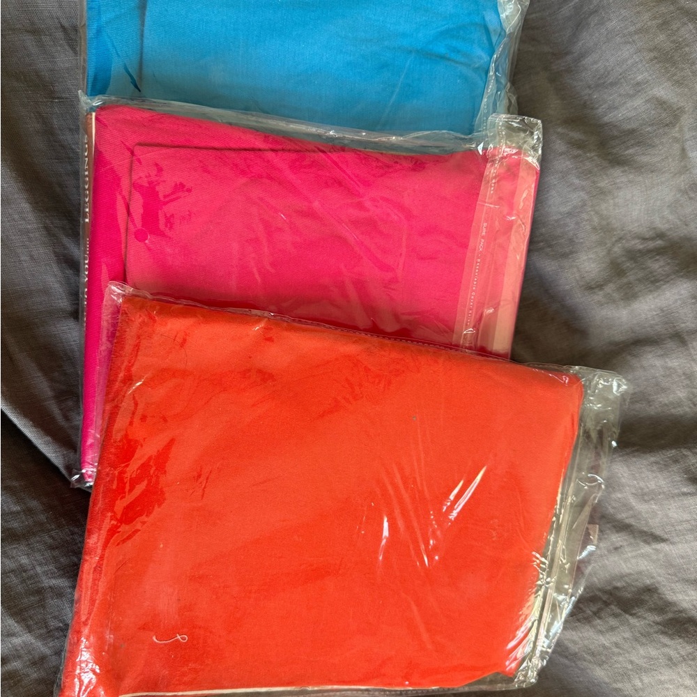 Vibrant summer cotton leggings Sz XL- Blue, Pink, Orange